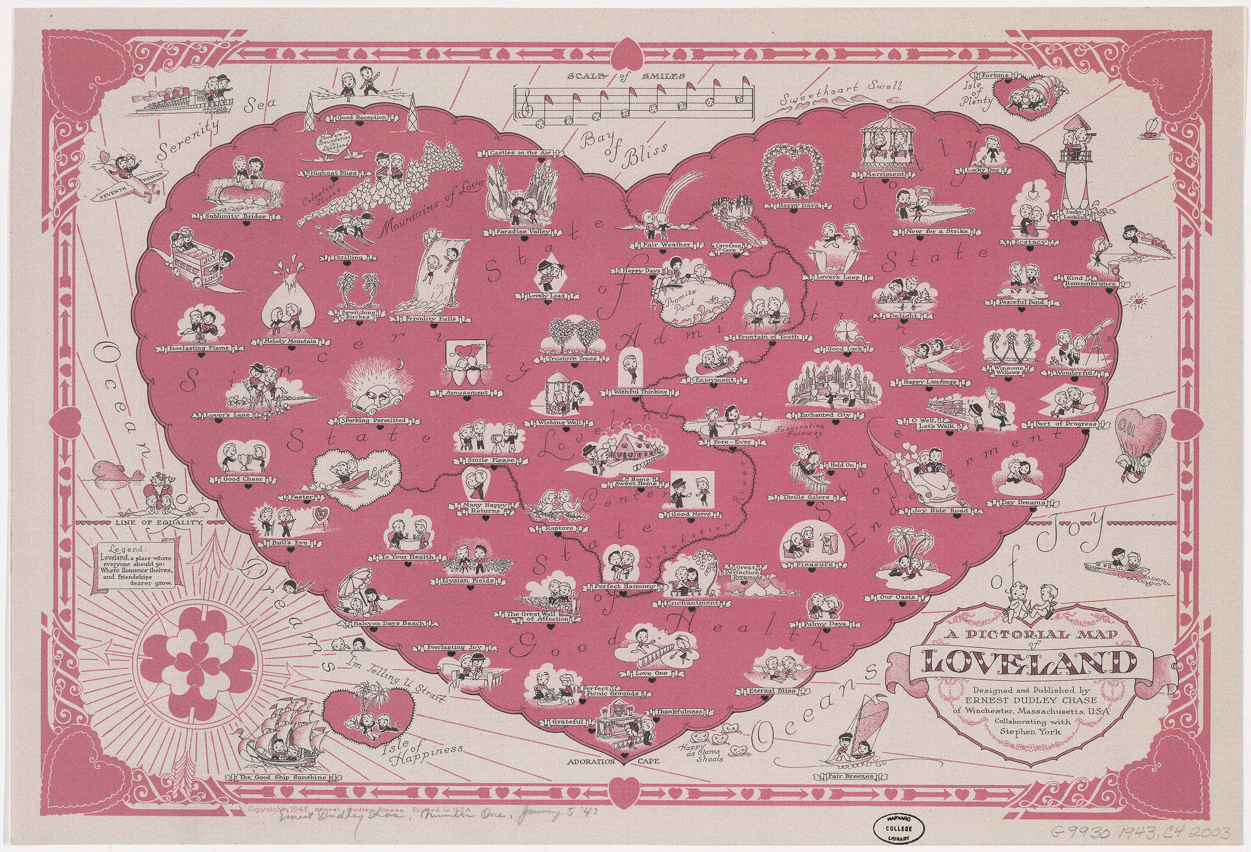 A Pictorial Map of Loveland is a conceptual map about being in love with 